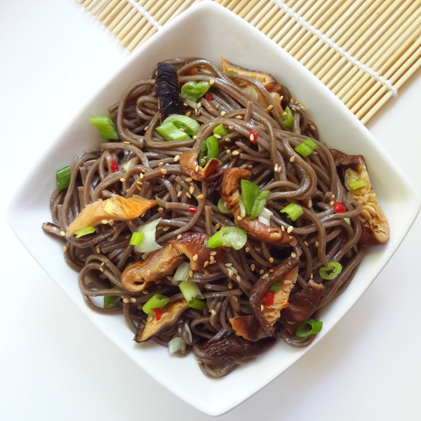 Soba Noodles with Shiitake Mushrooms Cilantro and Citronella