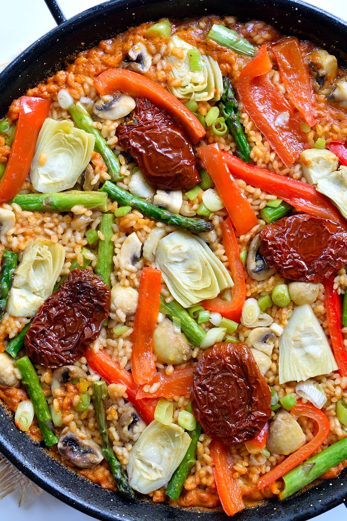 Spring Vegetable Vegan Paella Cilantro And Citronella