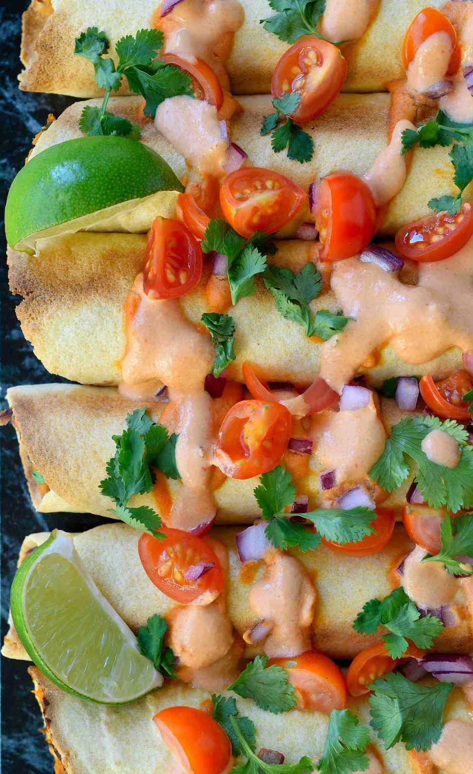 Baked Vegan Taquitos Cilantro and Citronella